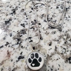 Dog paw print necklace